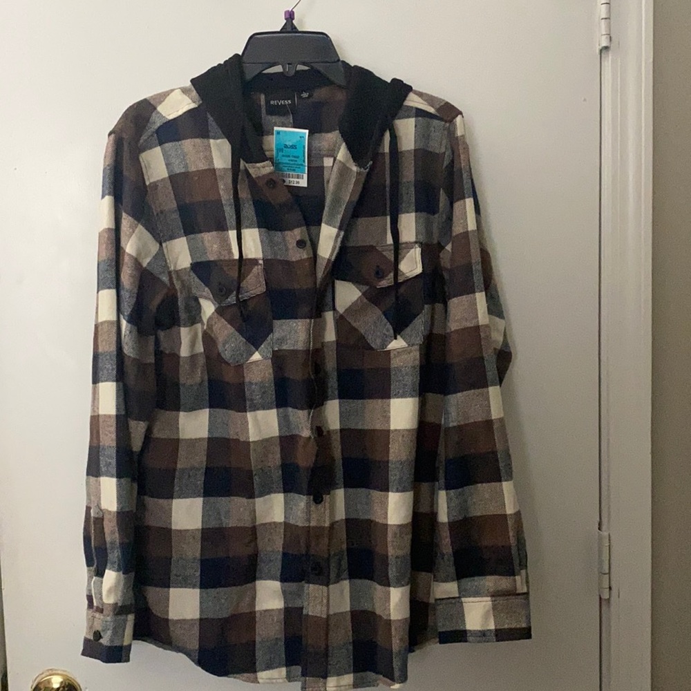 New Men’s Flannel with hood